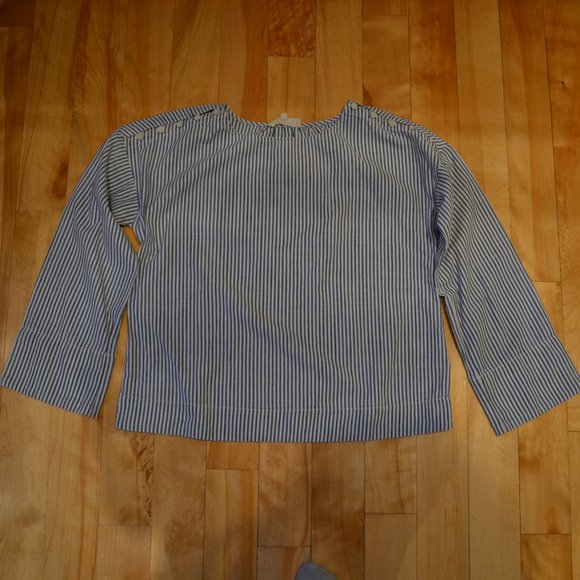 Madewell Size XS Blue and White Striped Long Sleeve - Picture 2 of 4